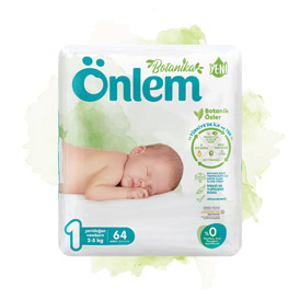 Onlem Botanika Baby Diaper Double Jumbo Package Newborn 64 pieces (2 - 5 kg)