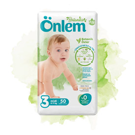 Onlem Botanika Baby Diaper Double Jumbo Package Midi 50 pieces (4-9 kg)
