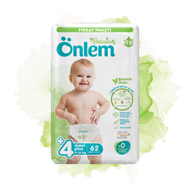 Onlem Botanika Baby Diaper Opportunity Package 4+ Size Maxi Plus 62 pieces (9-16 kg)